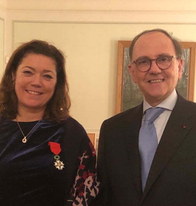 Mme Kristin Skogen Lund, Directrice générale de Schibsted et M. Pierre-Mathieu Duhamel, Ambassadeur de France en Norvège