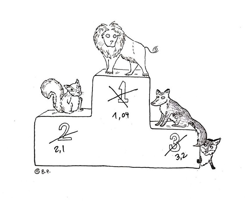 animals on a podium