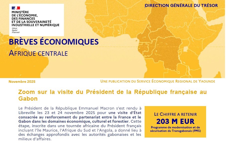 Brèves économiques d'Afrique centrale - novembre 2025