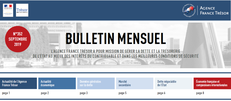 Bulletin mensuel de l'Agence France Trésor septembre 2019