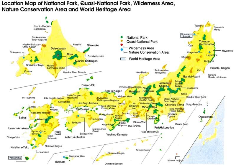 Les aires naturelles protégées au Japon