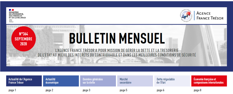 Bulletin mensuel de septembre 2020 de l'Agence France Trésor