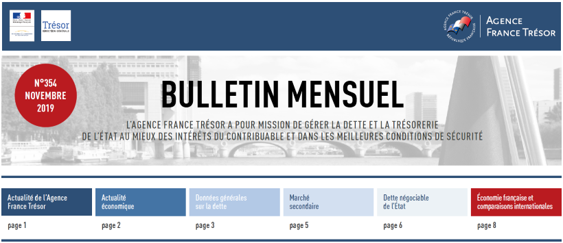 Bulletin mensuel de novembre 2019 de l'Agence France Trésor