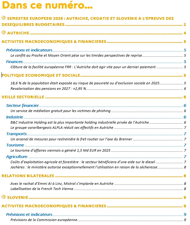 Sommaire 1/2 - Br&egrave;ves &eacute;conomiques de mai 2026