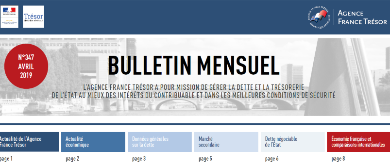 Bulletin mensuel d'avril 2019 de l'Agence France Trésor