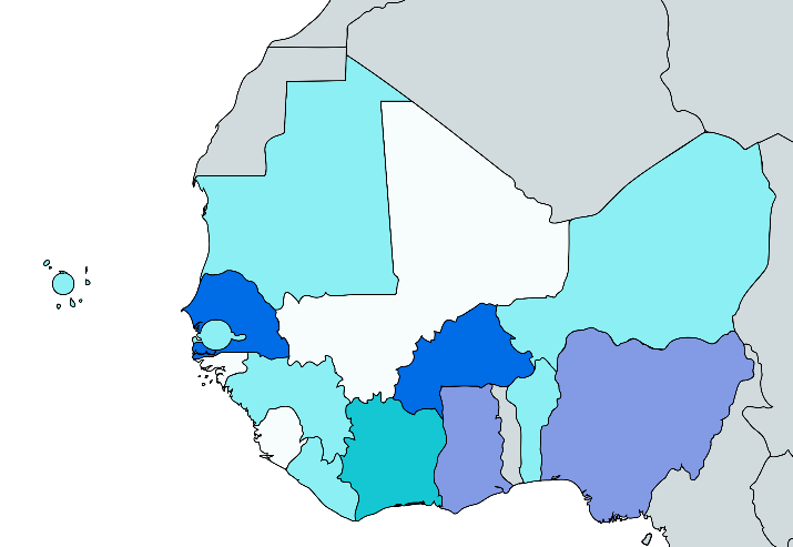 les pays de l afrique de l ouest