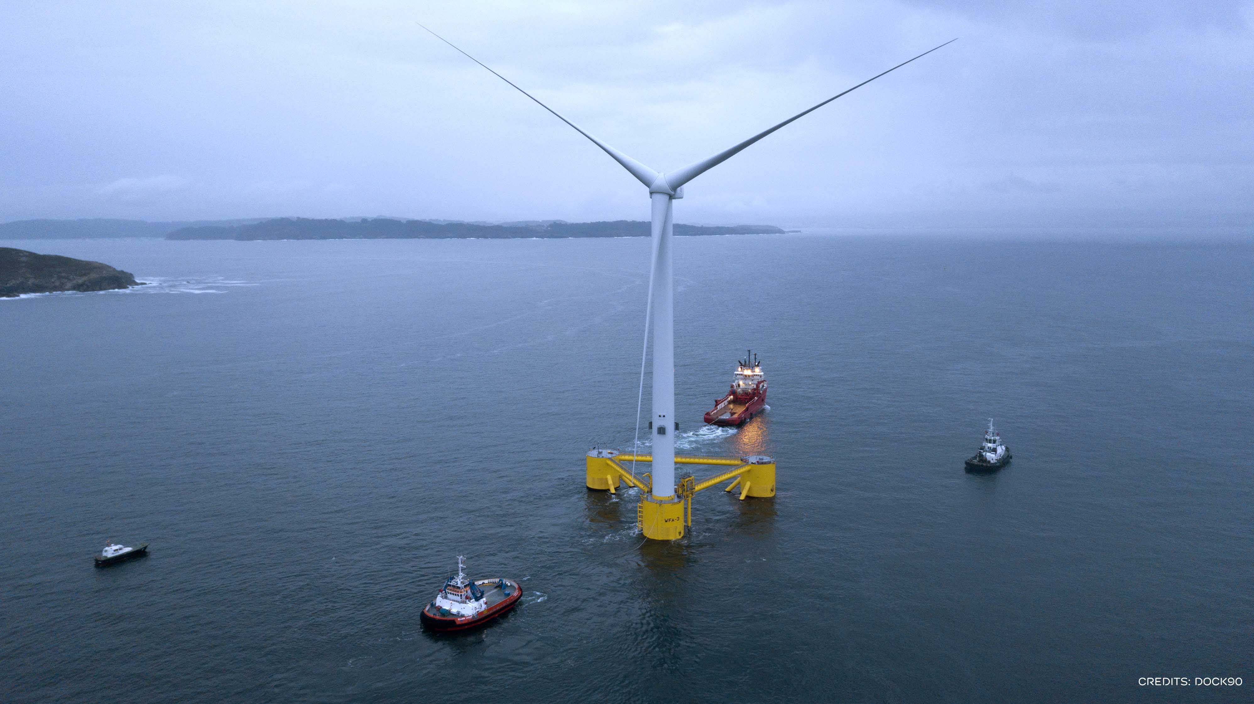 Eolien flottant au Japon - Photo : Dock90