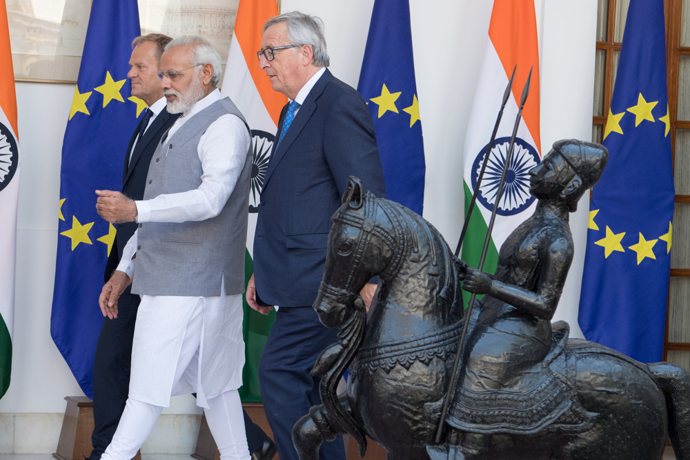 Jean-Claude Juncker, Donald Tusk, Narendra Modi