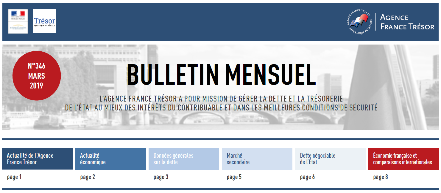 Bulletin mensuel de mars 2019 de l'Agence France Trésor