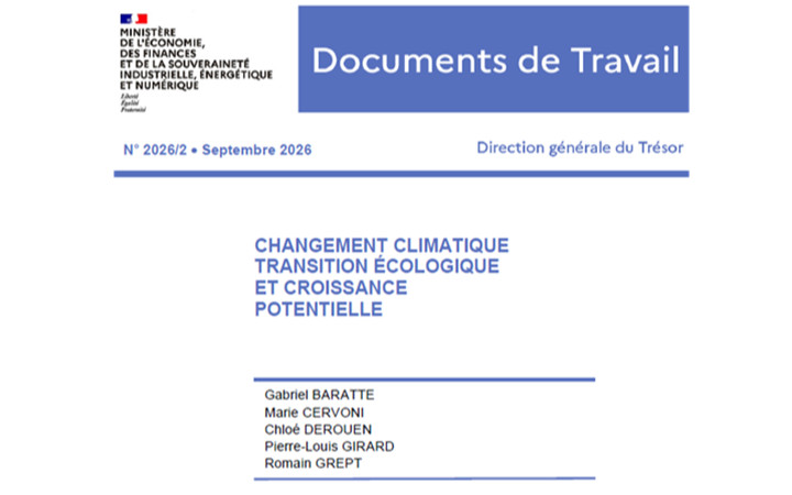 Changement climatique, transition écologique et croissance potentielle