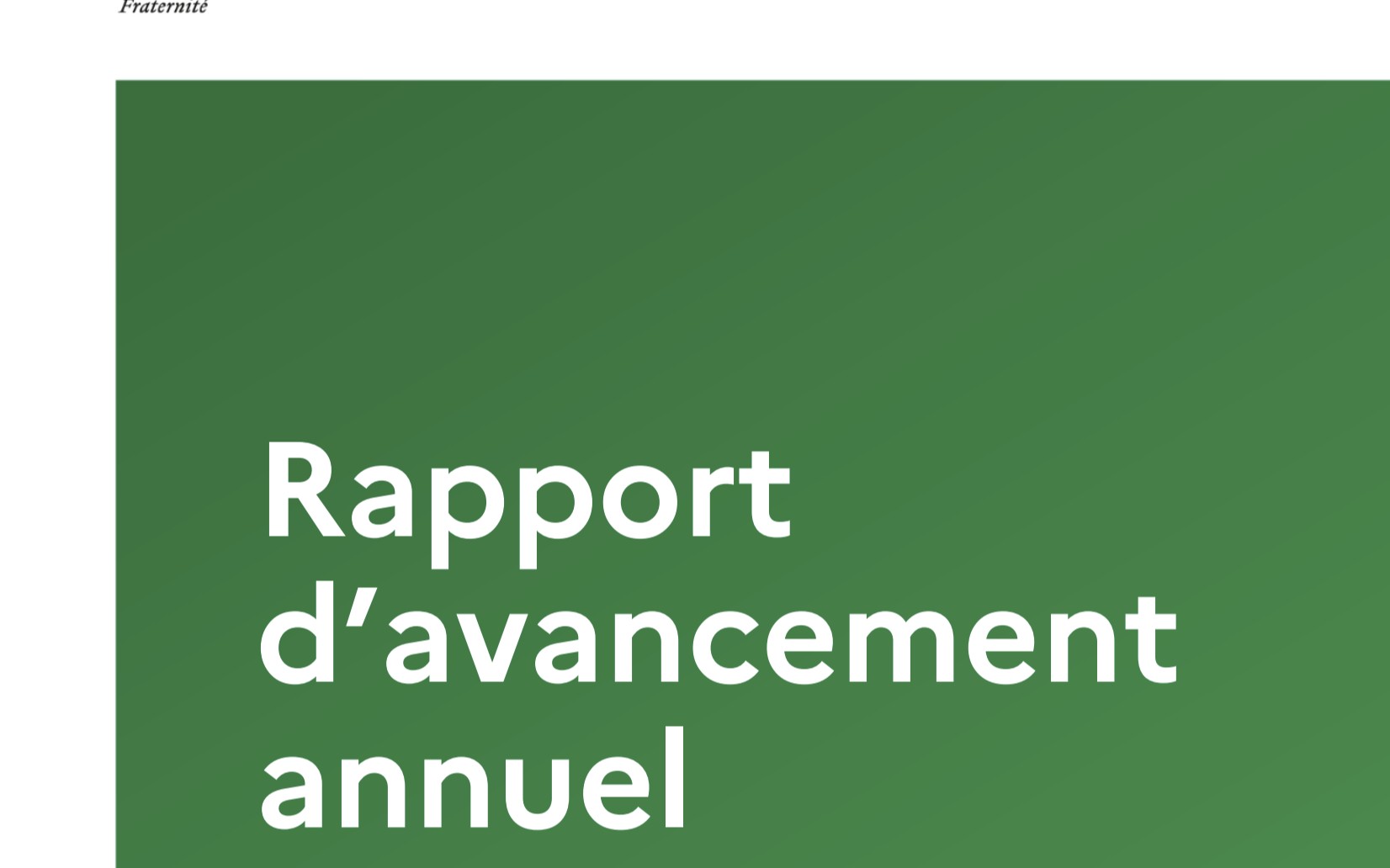 Publication du Rapport d’avancement annuel 2025