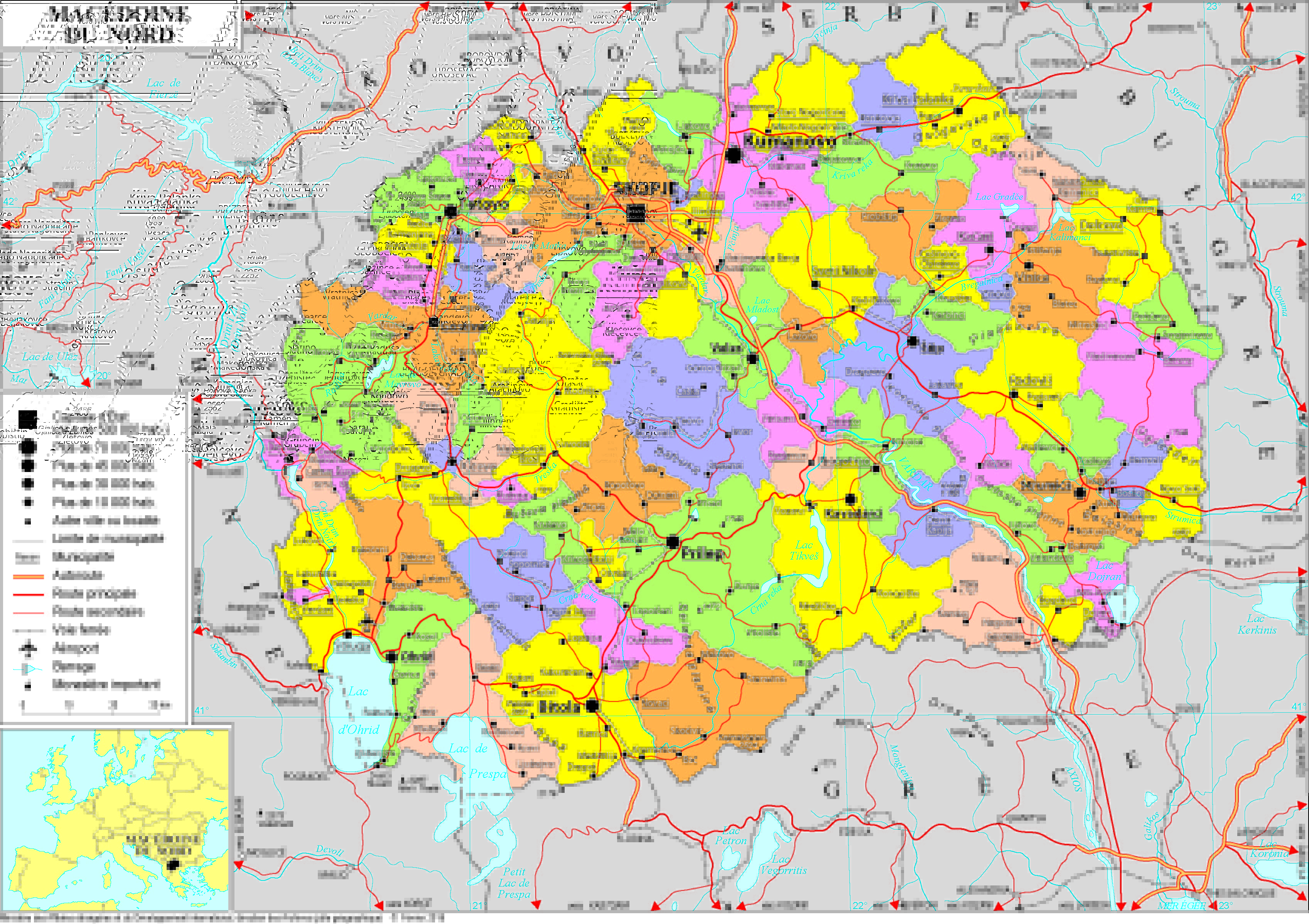 Carte Macédoine du Nord