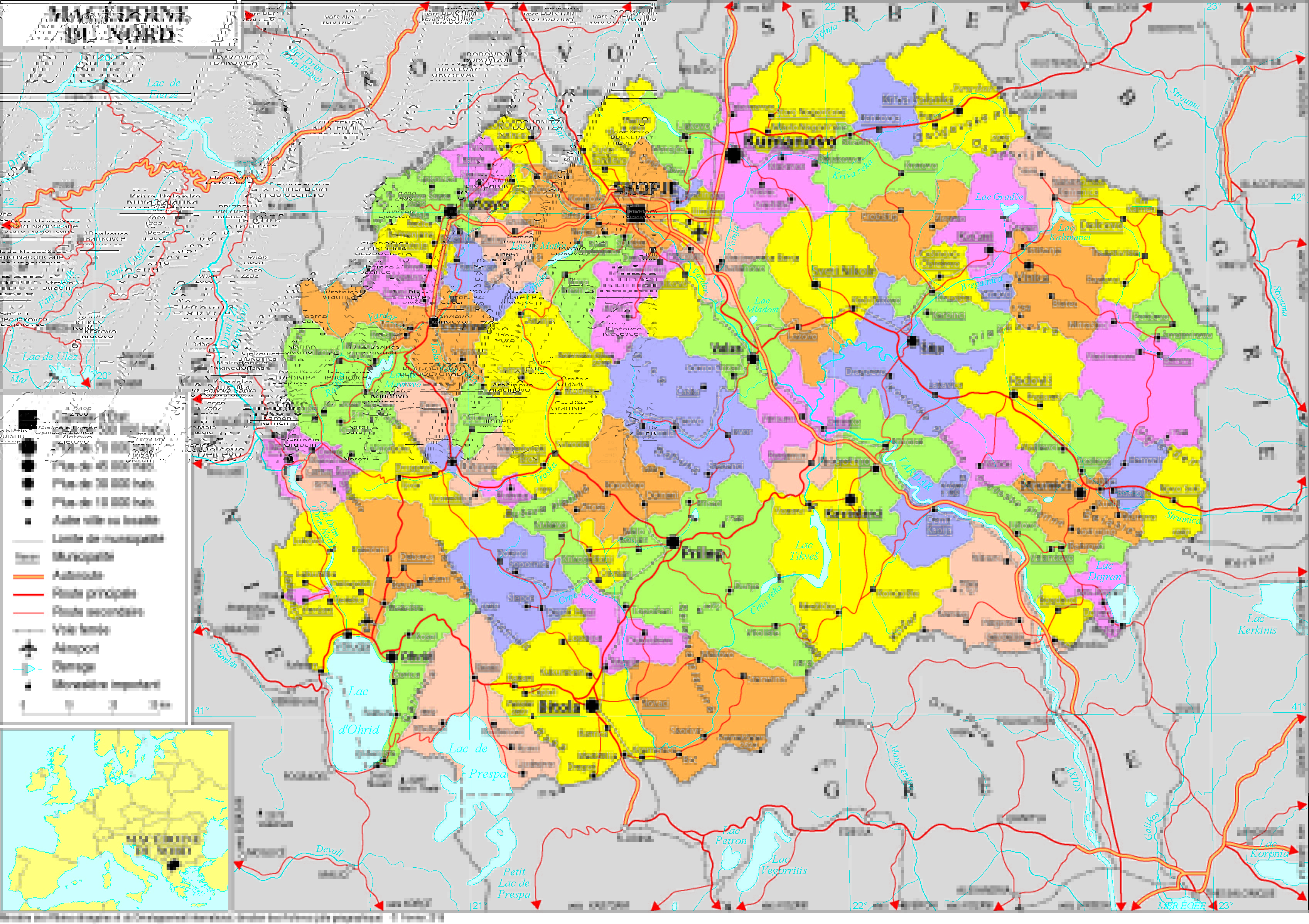 Carte Macédoine du Nord