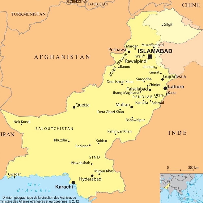 Carte du Pakistan
