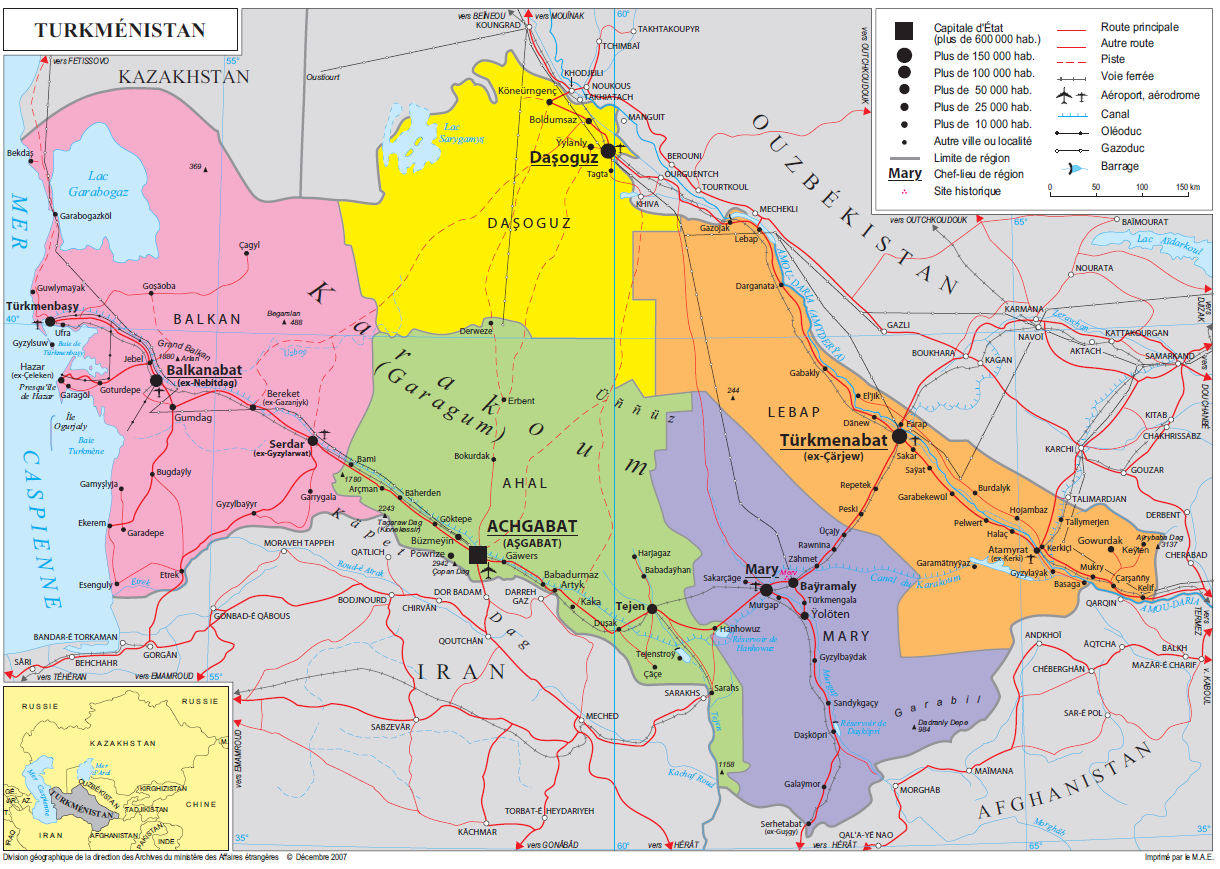 Carte du Turkménistan