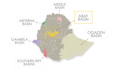 Carte des bassins abritant des ressources en hydrocarbures