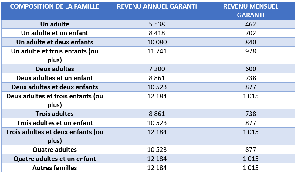 Revenu RMI