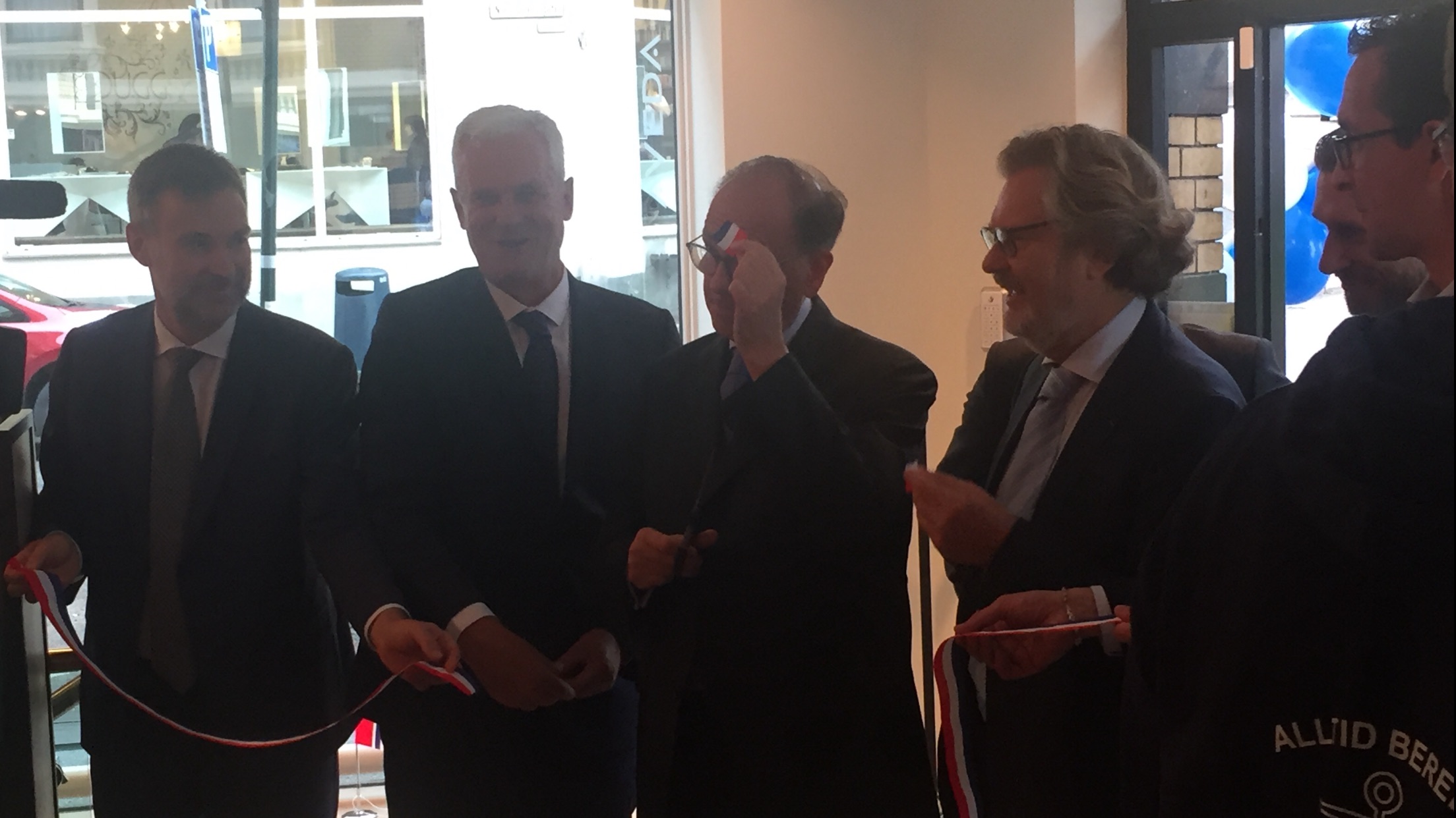 Inauguration du premier magasin Picard en Norvège par M. Philippe Dailliez, P-DG de Picard, M. Pierre-Mathieu Duhamel Ambassadeur de France en Norvège et M. Knut Faremo, partenaire de Picard en Norvège